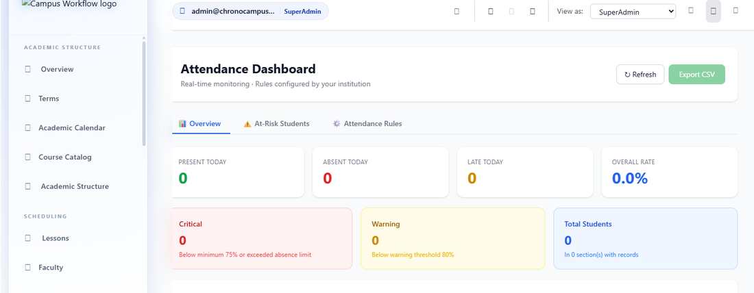 CampusWorkflow Attendance Dashboard