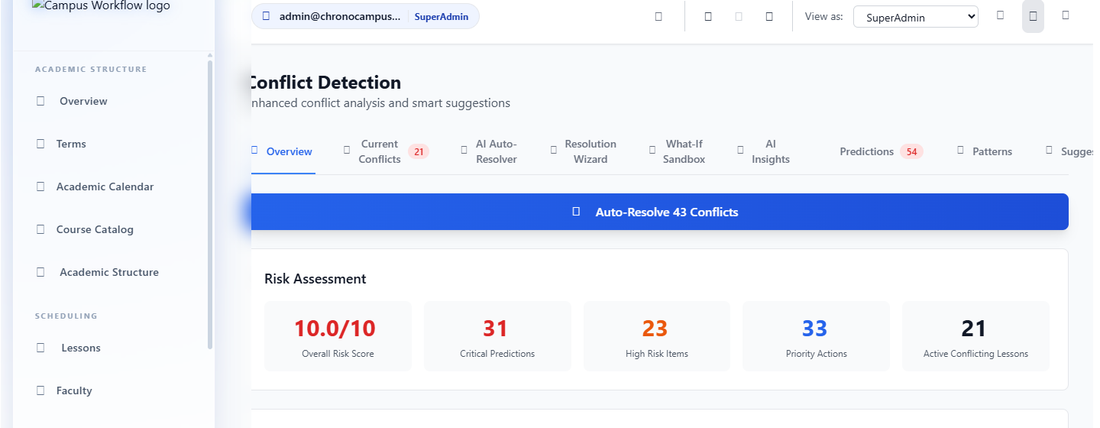 CampusWorkflow Conflict Detection with AI Auto-Resolver